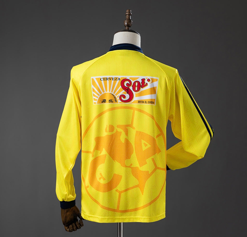 Club América 1994-95 Retro Long Sleeve Jersey | Coca-Cola Edition | Vintage Yellow Soccer Shirt 🦅💛