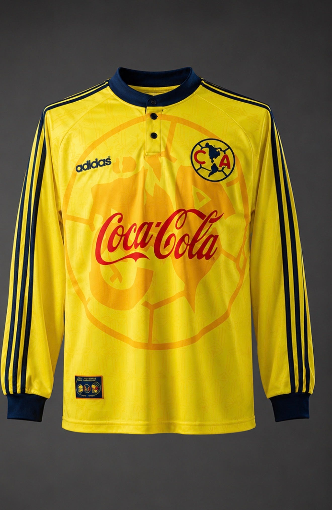 Club América 1994-95 Retro Long Sleeve Jersey | Coca-Cola Edition | Vintage Yellow Soccer Shirt 🦅💛