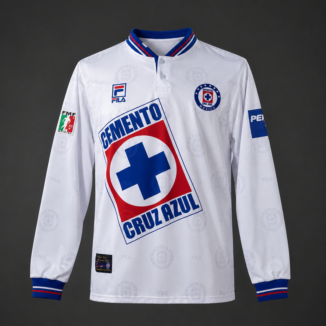 Cruz Azul Retro White Long Sleeve Jersey 1997-98 | Classic FILA Edition