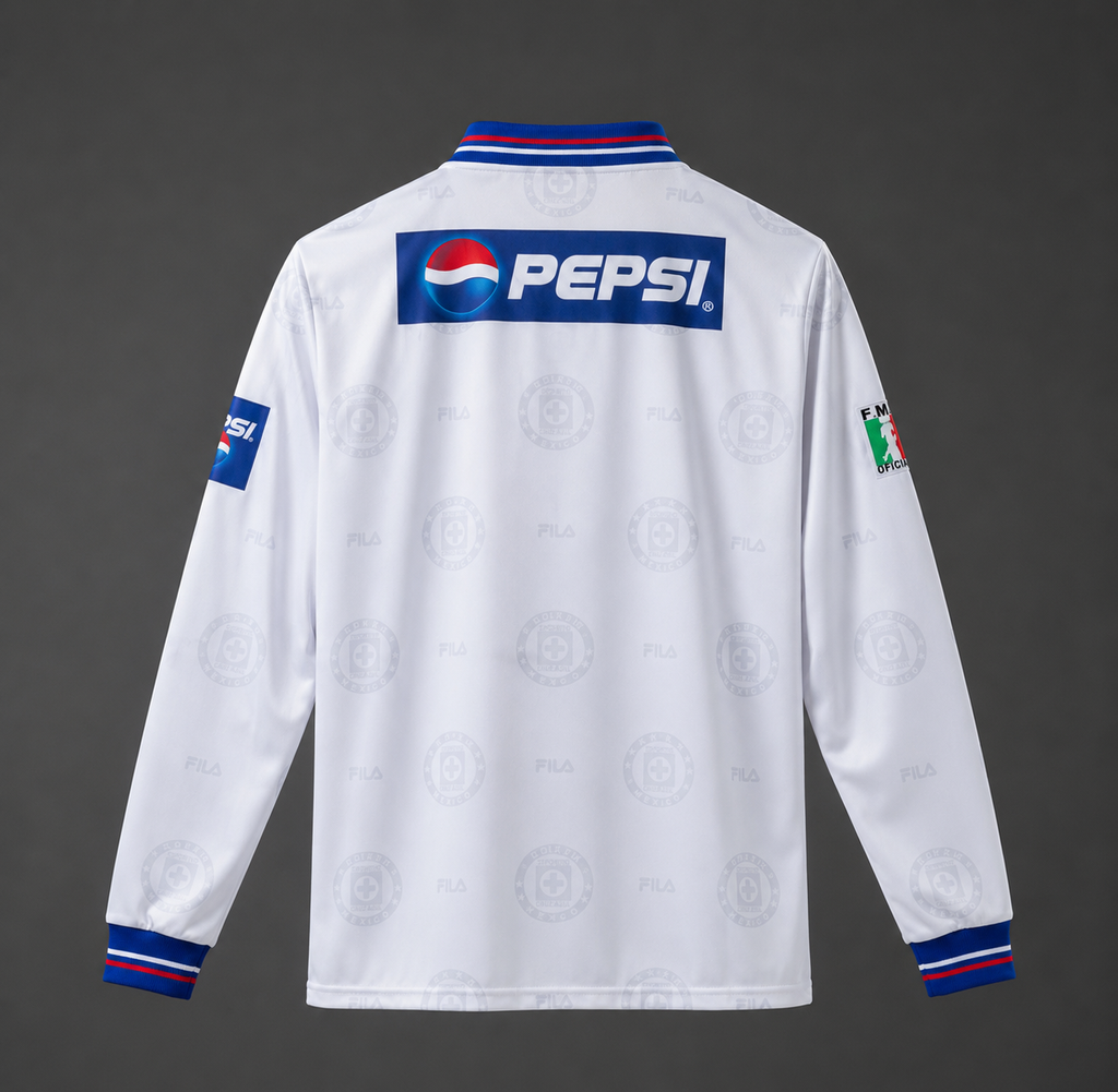 Cruz Azul Retro White Long Sleeve Jersey 1997-98 | Classic FILA Edition